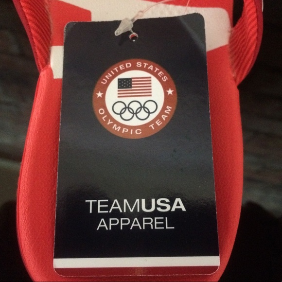 Hurley Team USA Apparel Red And White Flip Flops - Picture 2 of 5